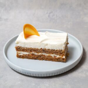 piece of carrot cake on a plate